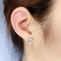 Preview: Versilberte Ohrstecker mit Moissanit-Labradorit in Herzform